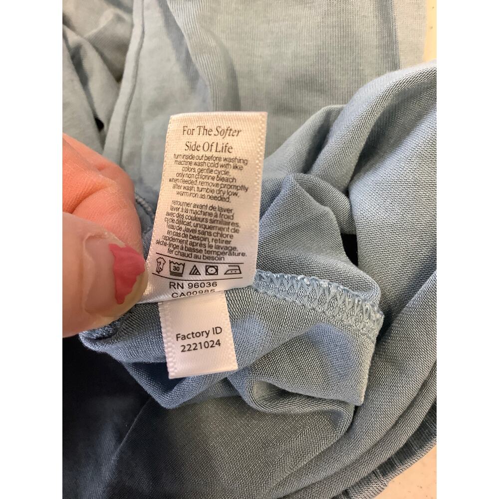 Eberjey Women's Large Tencel Modal Faded Denim/Ivory Gisele Long PJ Pants J10-11 - Picture 8 of 8